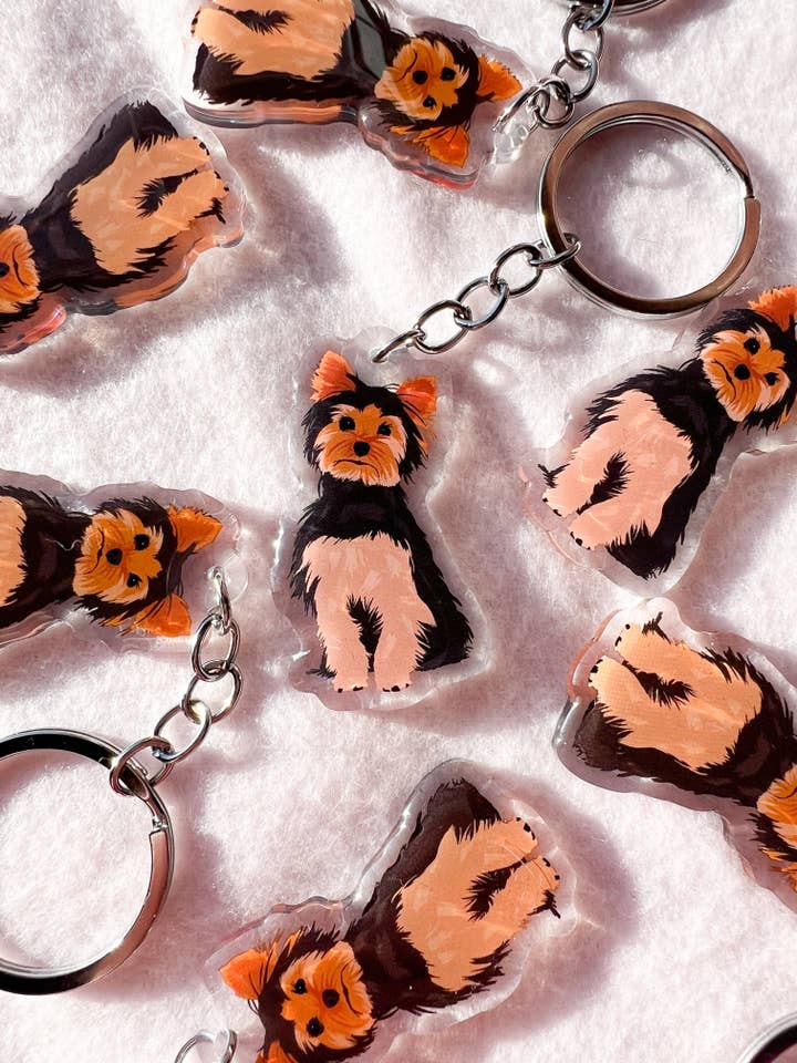 Yorkshire Terrier (black & tan yorkie) Keychain for wholesale by Our Cheery Corner