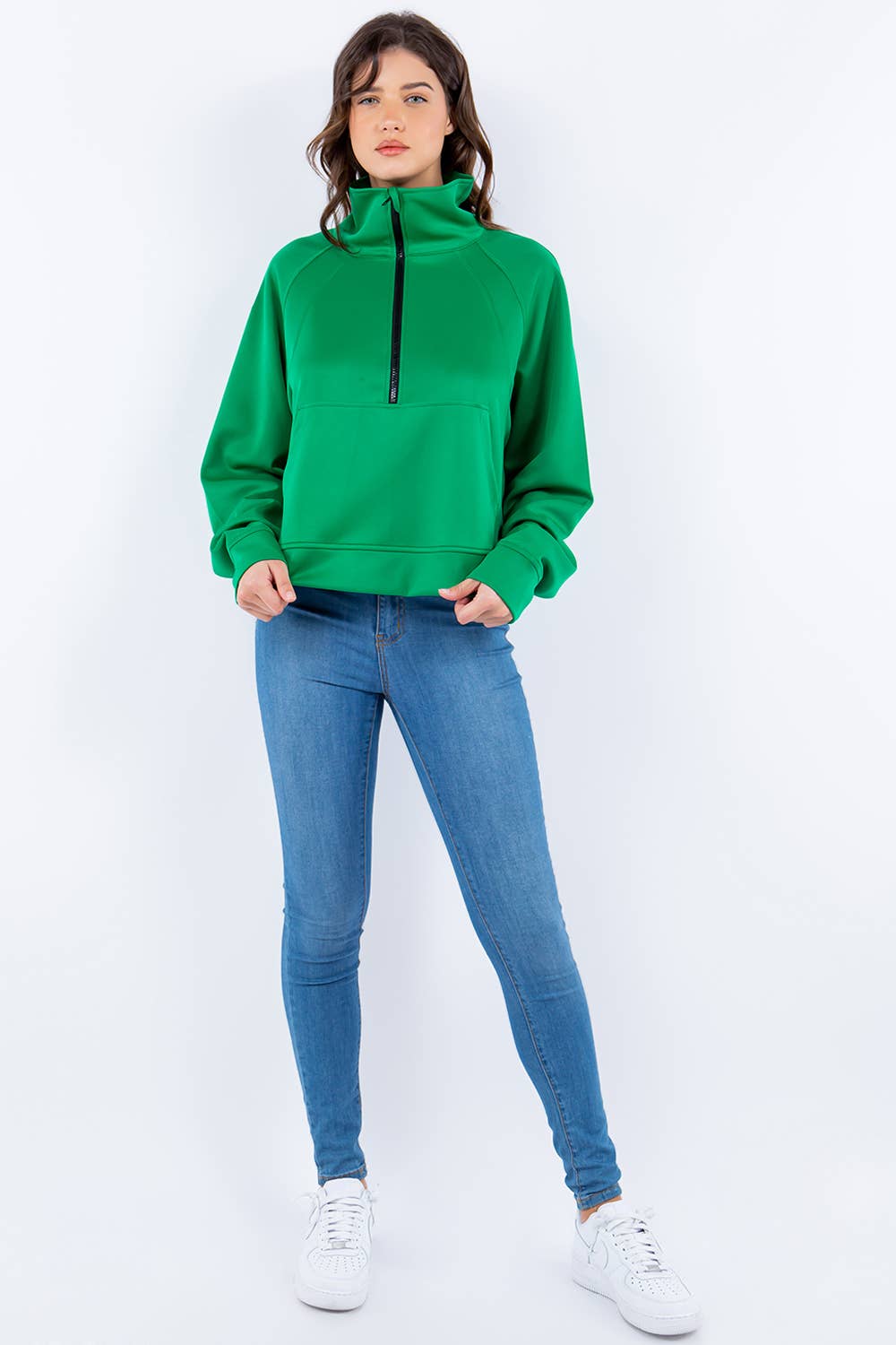 Eldridge Fashion – Großhandel Sweatshirt – Damen – SCUBA LULU TRICHTERHALS17