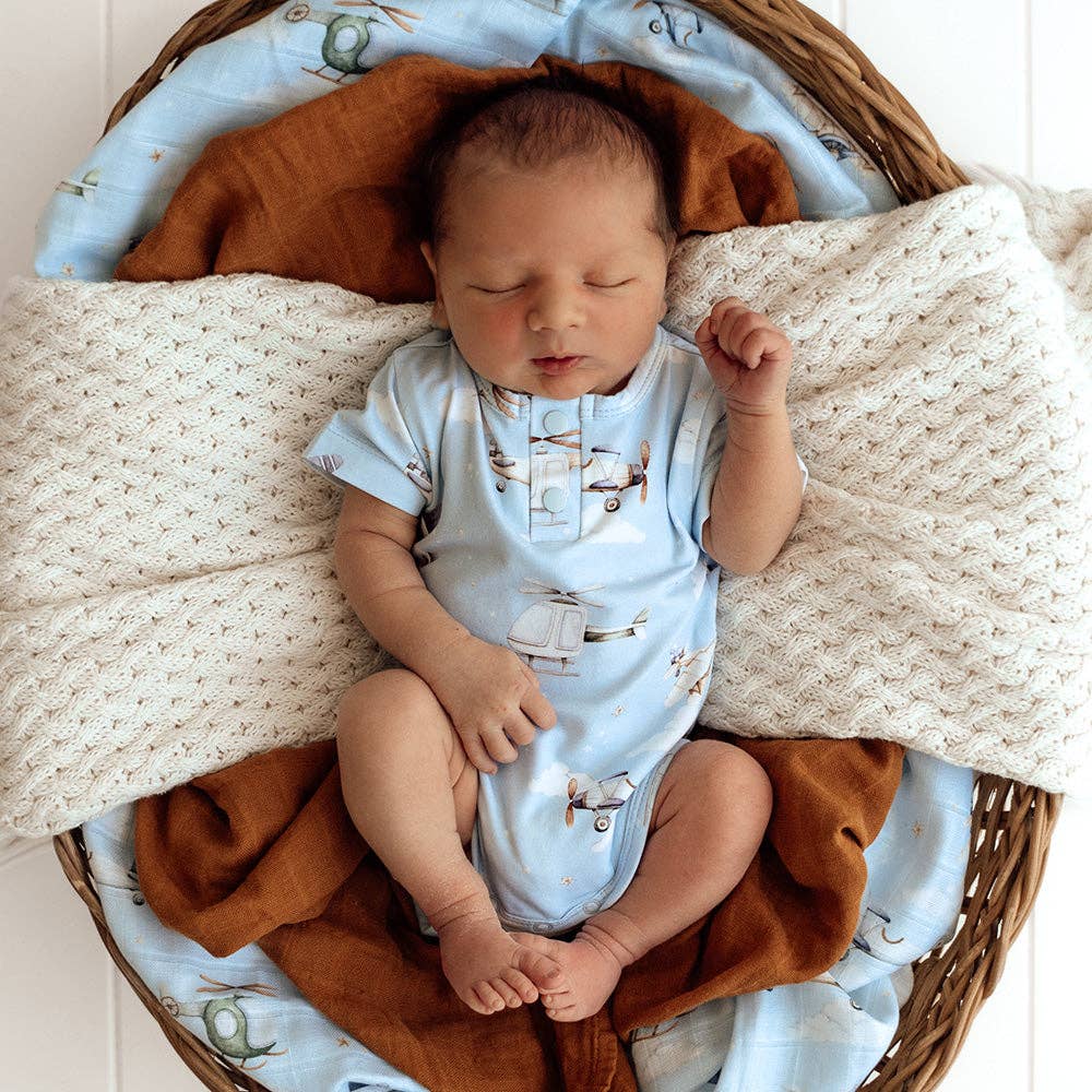 Snuggle Hunny - Wholesale Bodysuit (Non-Footed) - Baby - Taking Flight Short Sleeve Organic Bodysuit6