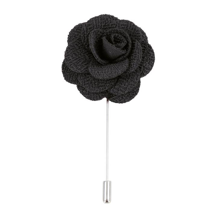 Dalaco - incorporating David Aster - Wholesale Lapel Pin/Button - Black Flower Lapel Pin