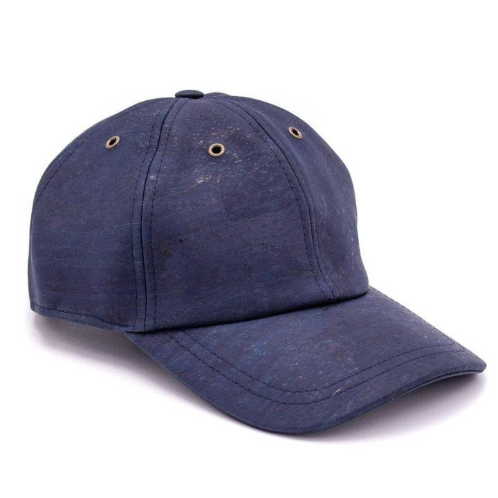 Cork Baseball Cap and Vegan Leather Cap in Navy Blue for wholesale by Moddanio Cork