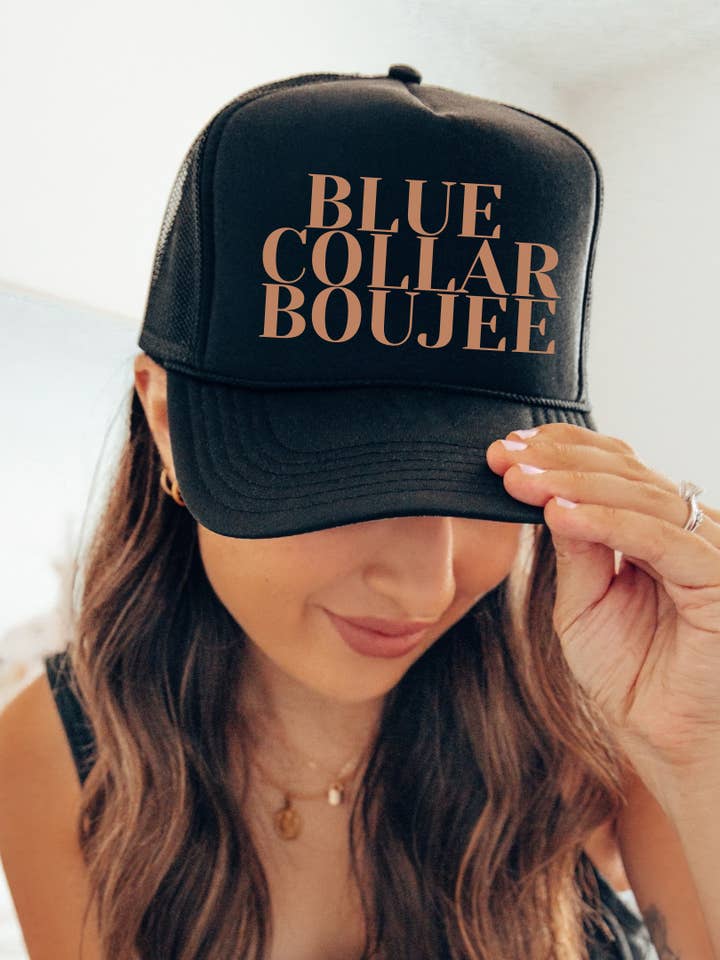 CAPPELLO BOUJEE CON COLLETTO BLU per la vendita all'ingrosso da parte di Sugar & Velvet Collective Wholesale