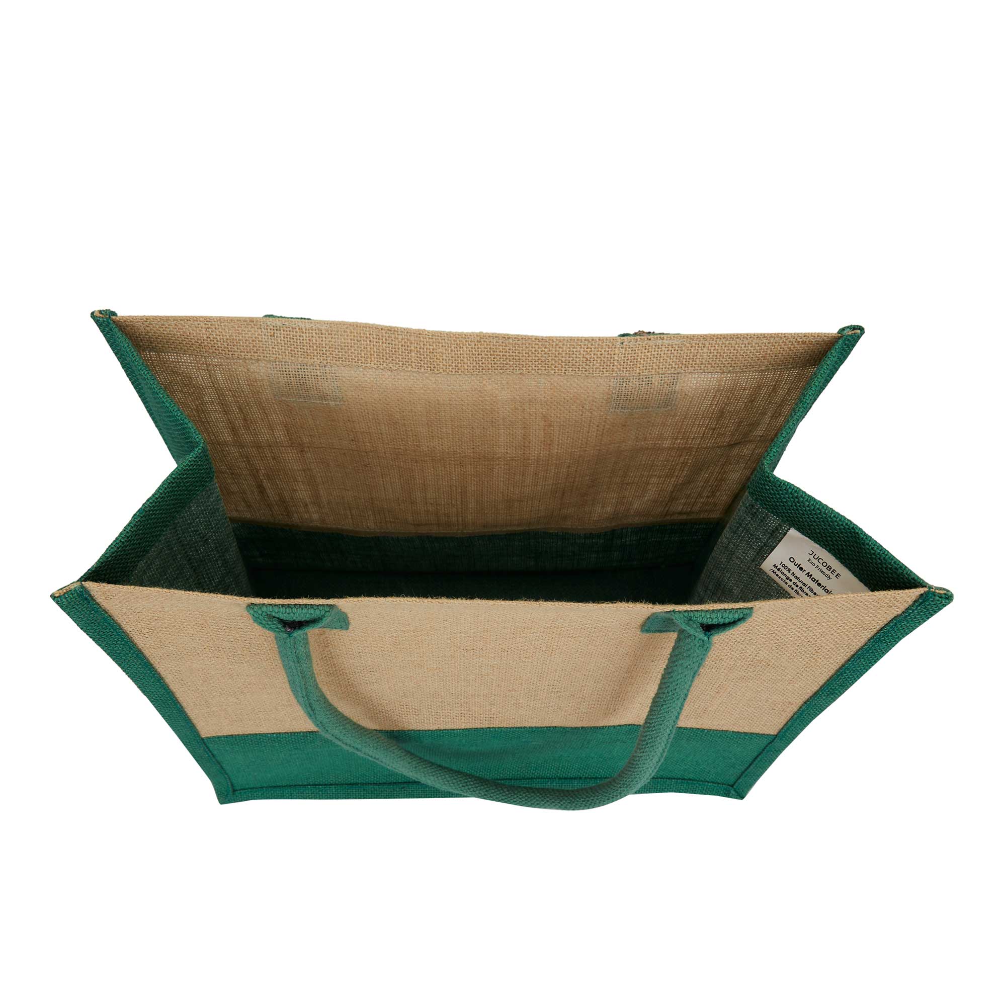 ecojutebags – wholesale Tote bag – Unisex – Pack 4 Jute Shopping Bags– Two-Tone Design with Long Handles18