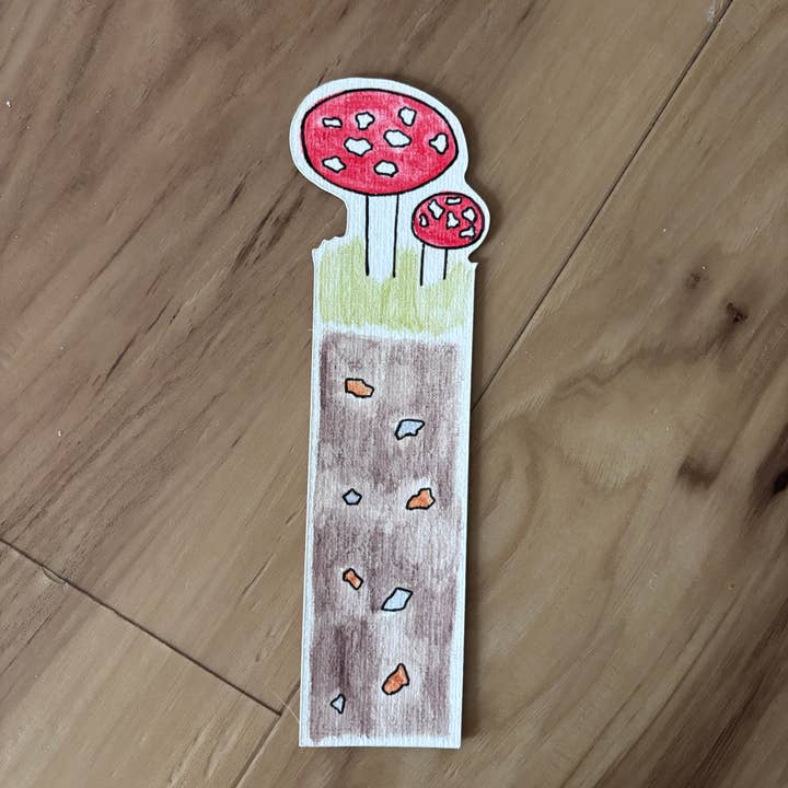 Amanita Svampebogmærke | Blæk & Akvarel | Håndlavet for engroshandel hos Lizzy Fern Studios