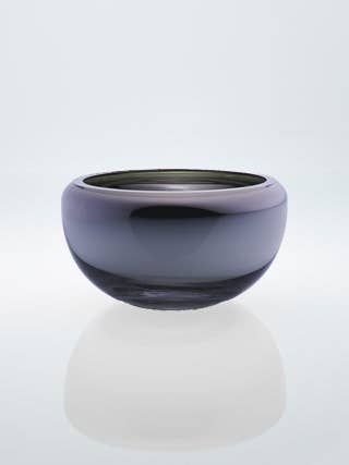 Bol en verre rond décoratif DECO, bleu marine uni NOUVEAU ! pour la vente par Angel Glass Design SIA