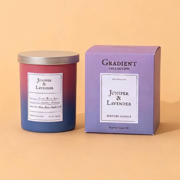 8.5OZ Soy Candle Juniper & Lavender – Woodland Serenity for wholesale by Vegas Candle