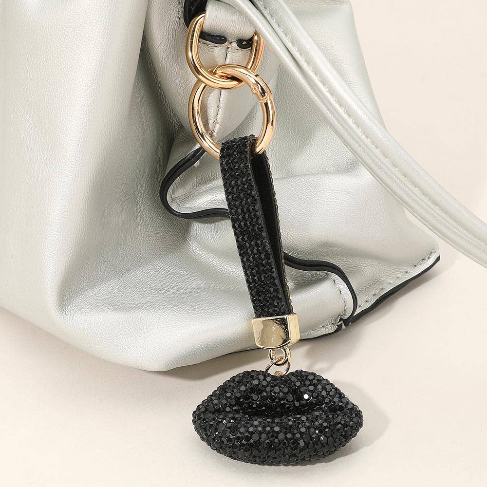 Sensibling Corp. - Wholesale Keychain - Women's - Bling Studded Lips Keychain / Bag Charm5
