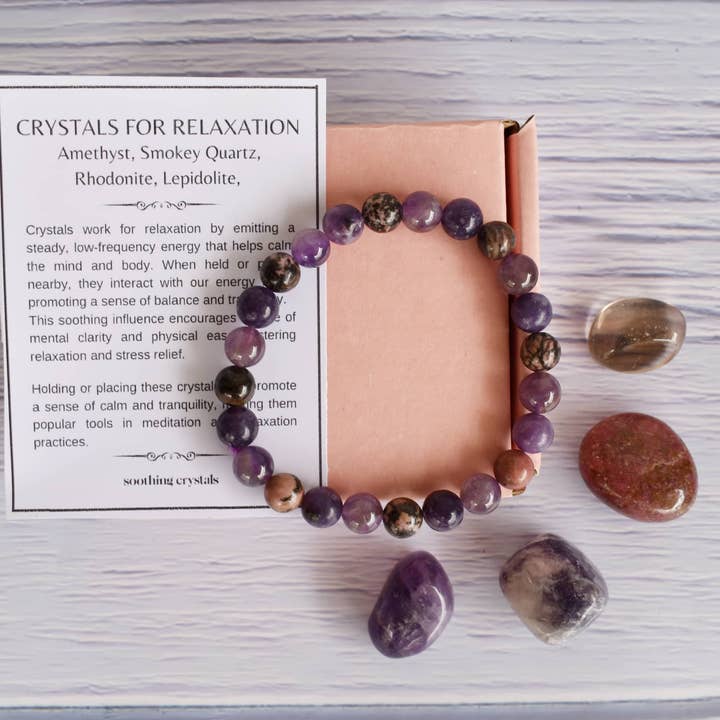 AK Healing Crystals - Wholesale Spiritual Stone/Crystal - Crystal Brings RELAXATION Stone Set, Gift Set For Relaxation
