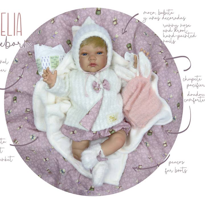 BONECA CELIA REBORN 48 CM por atacado de Nines Artesanals d'Onil Dolls