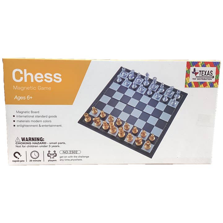 Juego de viaje Chess Magnetic en caja de venta al por menor para venta al por mayor de Texas Toy Distribution