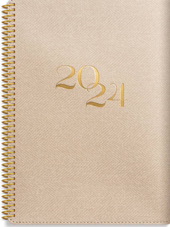 Kalender 2024 Senator A5 Twist beige för wholesale av Burde Publishing AB