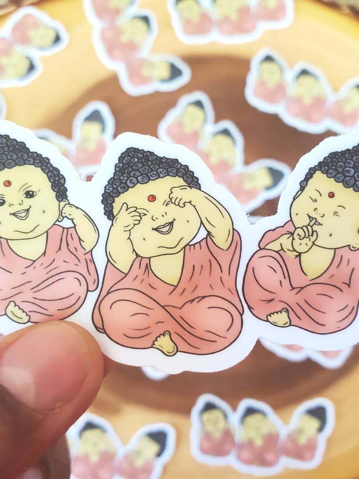 Kein Übel sehen, kein Übel hören, kein Übel sprechen Aufkleber - 3 x 1,6 Zoll für den Großhandel von Turiberry