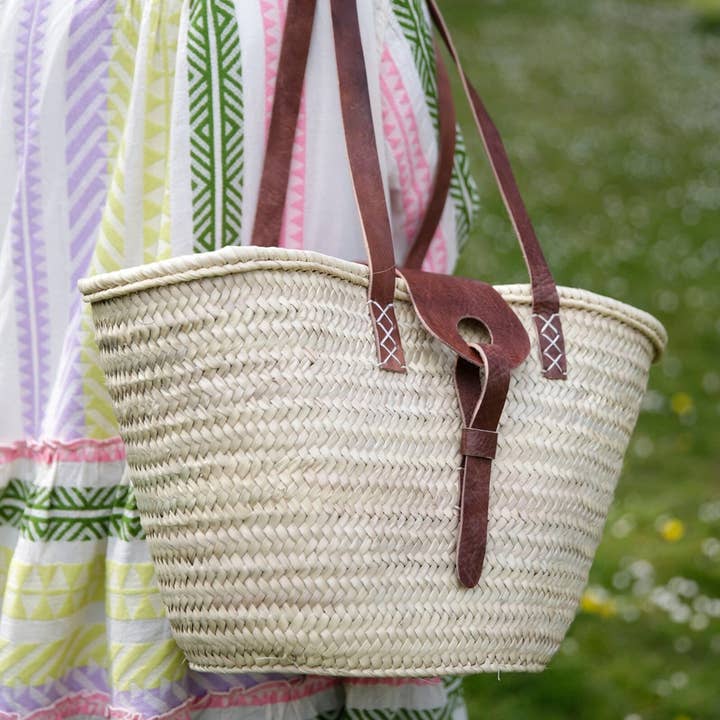 Handwoven Straw Basket Tote with Leather Straps and other Purchase Wholesale basket purse. Free Returns & Net 60 Terms on Faire trending on Faire.