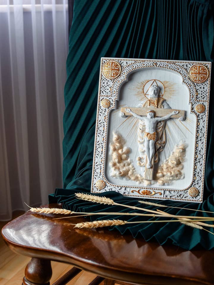 Our Lord Jesus on the cross Easter wall plaque for wholesale by KozakWorkshop