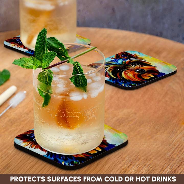 3dRose - Wholesale Coasters - 3dRose, Yorkshire Terrier dog portrait. Digital art gift for the breed lovers, Coaster9