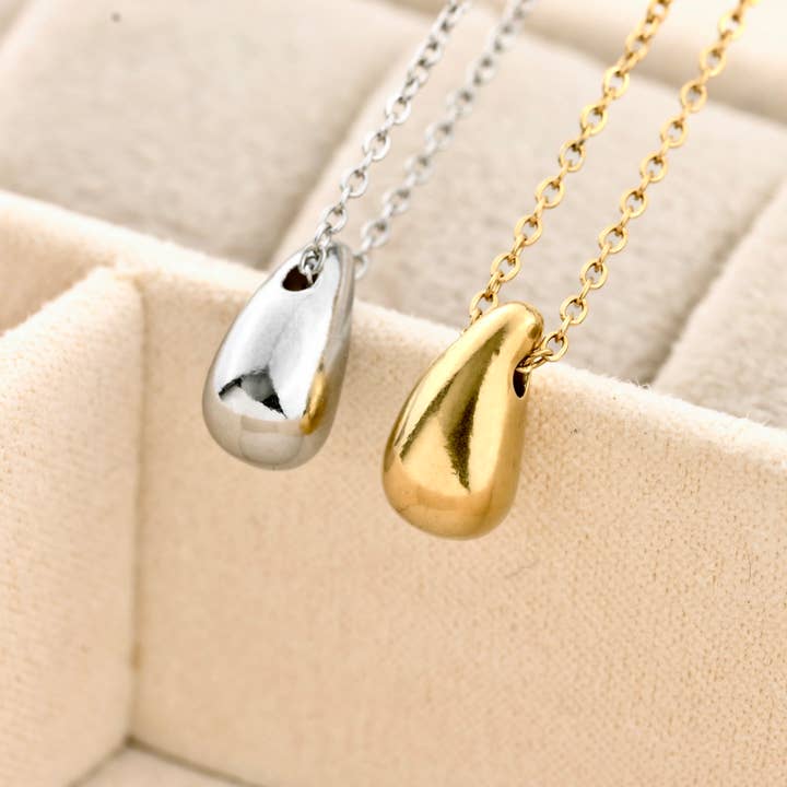 Blueyejewelry – wholesale Pendant/charm necklace – Tear Drop Pendant Necklace - Dainty Droplet Necklace4