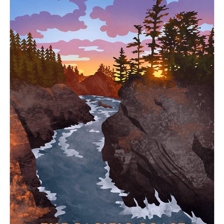 Impresión artística de la costa del Pacífico para venta al por mayor de Robot Candy