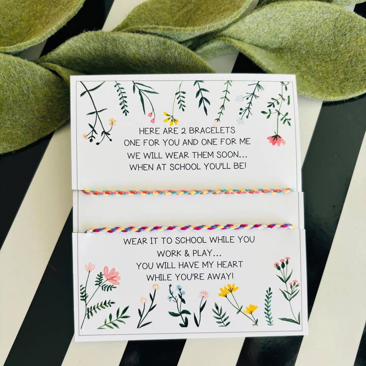 Peddle Your Paper - Wholesale Woven/Braided Bracelet - First Day of School Comfort Bracelet Gift; Mom/Child