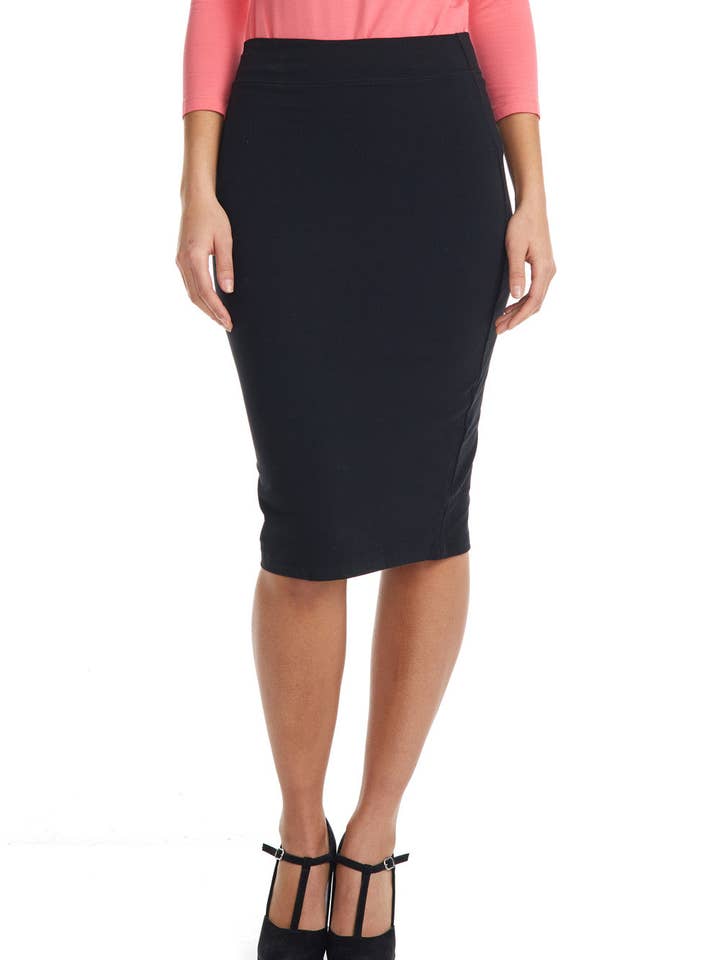 Below Knee Length Cotton Pencil Skirt 'Chicago' EX802107 for wholesale by Esteez LLC