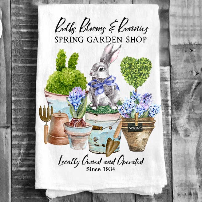 Spring Garden Flowers Bunnies Flour Sack Geschirrtuch Küche für den Großhandel von Avery Lane Gifts