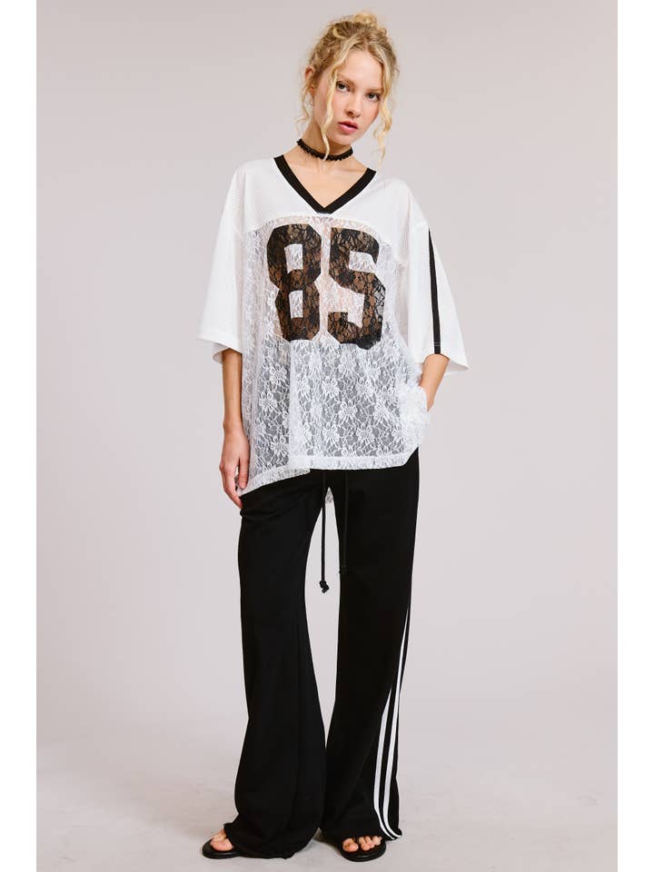 Mimosa - Wholesale T-Shirt (Graphic) - Women's - 85 Graphic Jersey Top with Lace Contrast6