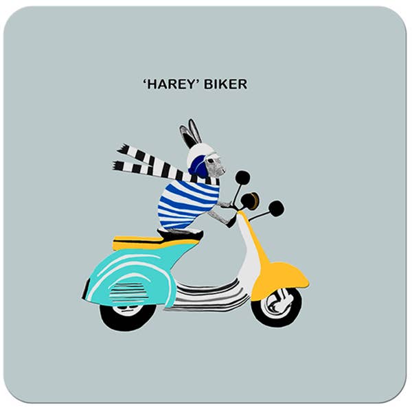 Coaster - 'Harey Biker' for wholesale by Sally Scaffardi Design