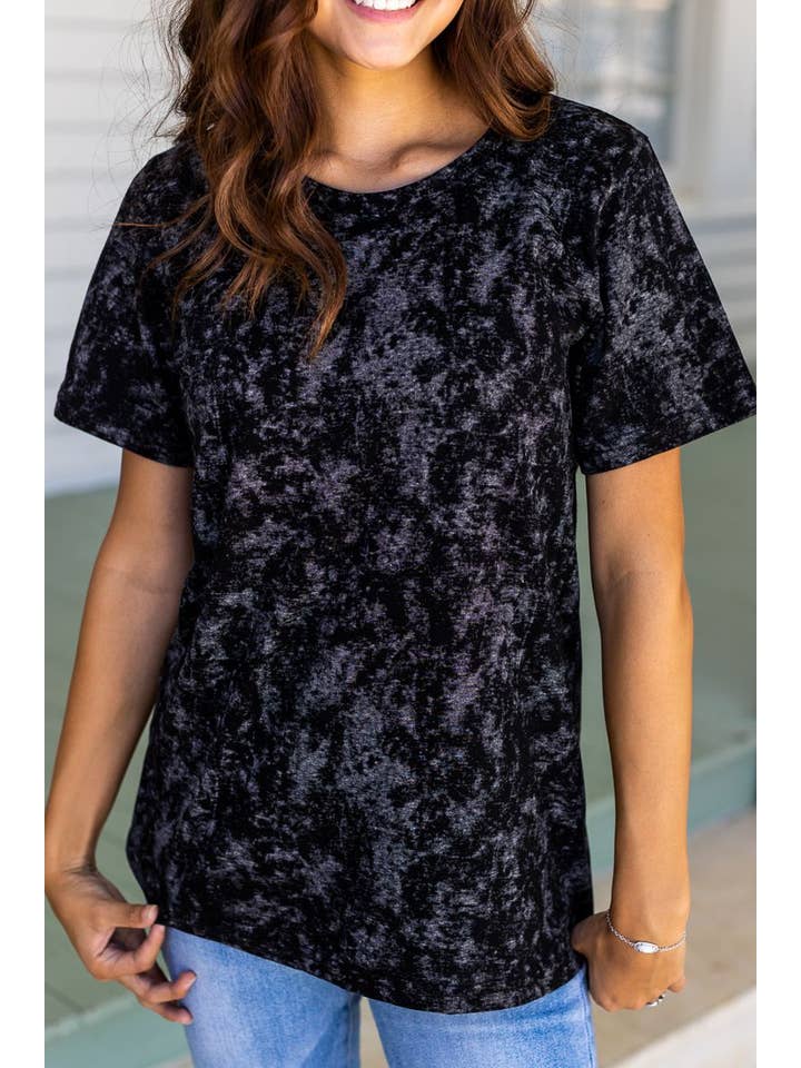 Black Deep Dive - Acid Wash Tee for wholesale on Faire