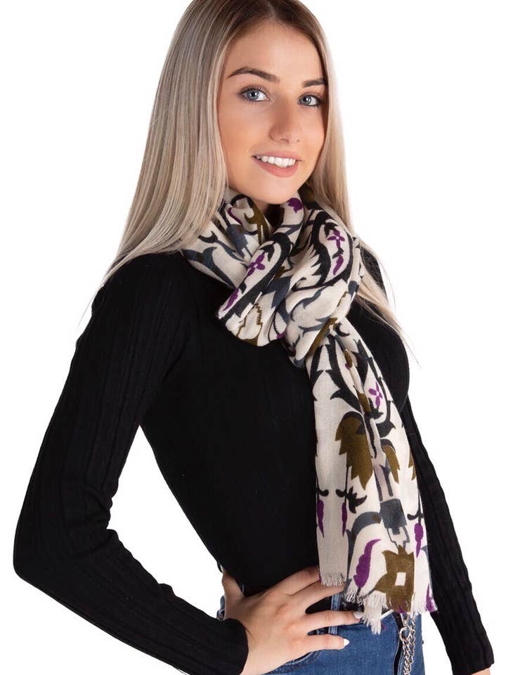 Sciarpa in lana e seta - ALOPA for wholesale by MALINI FASHION DESIGN PRIVATE LIMITED