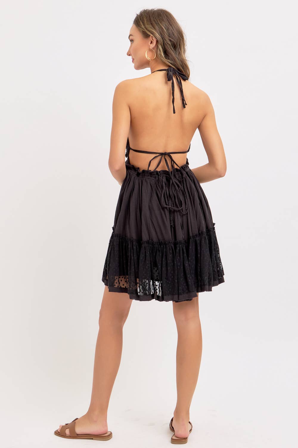 Sweet Lovely by Jen - Vente Robe – femme - Robe courte fluide dos nu à col licou72