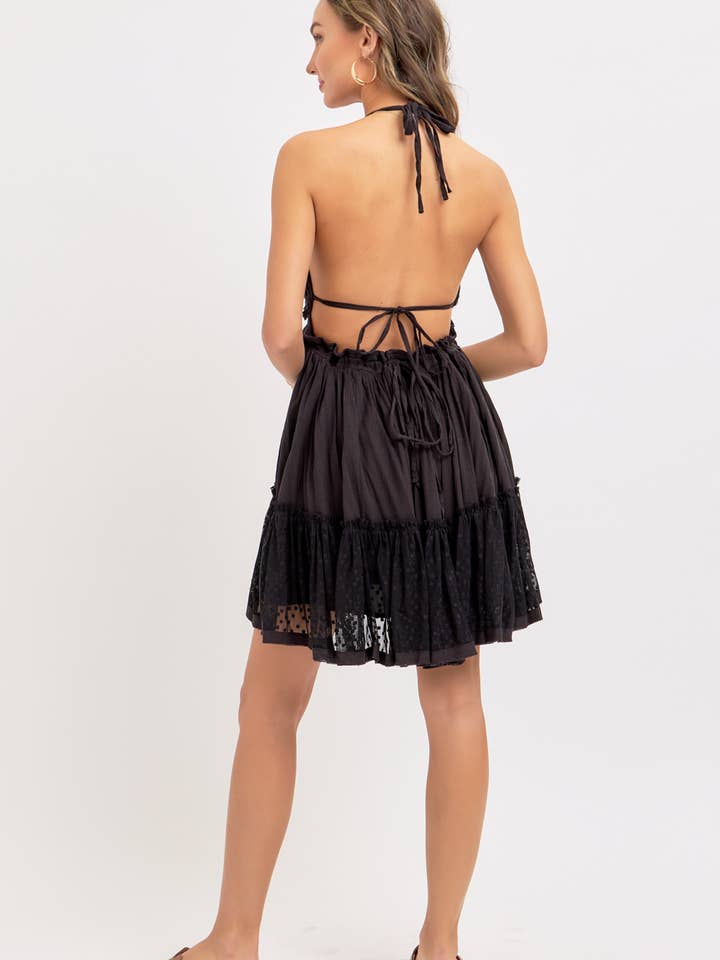 Sweet Lovely by Jen - Wholesale Dress - Women's - HALTER OPEN BACK BILLOWY MINI DRESS72