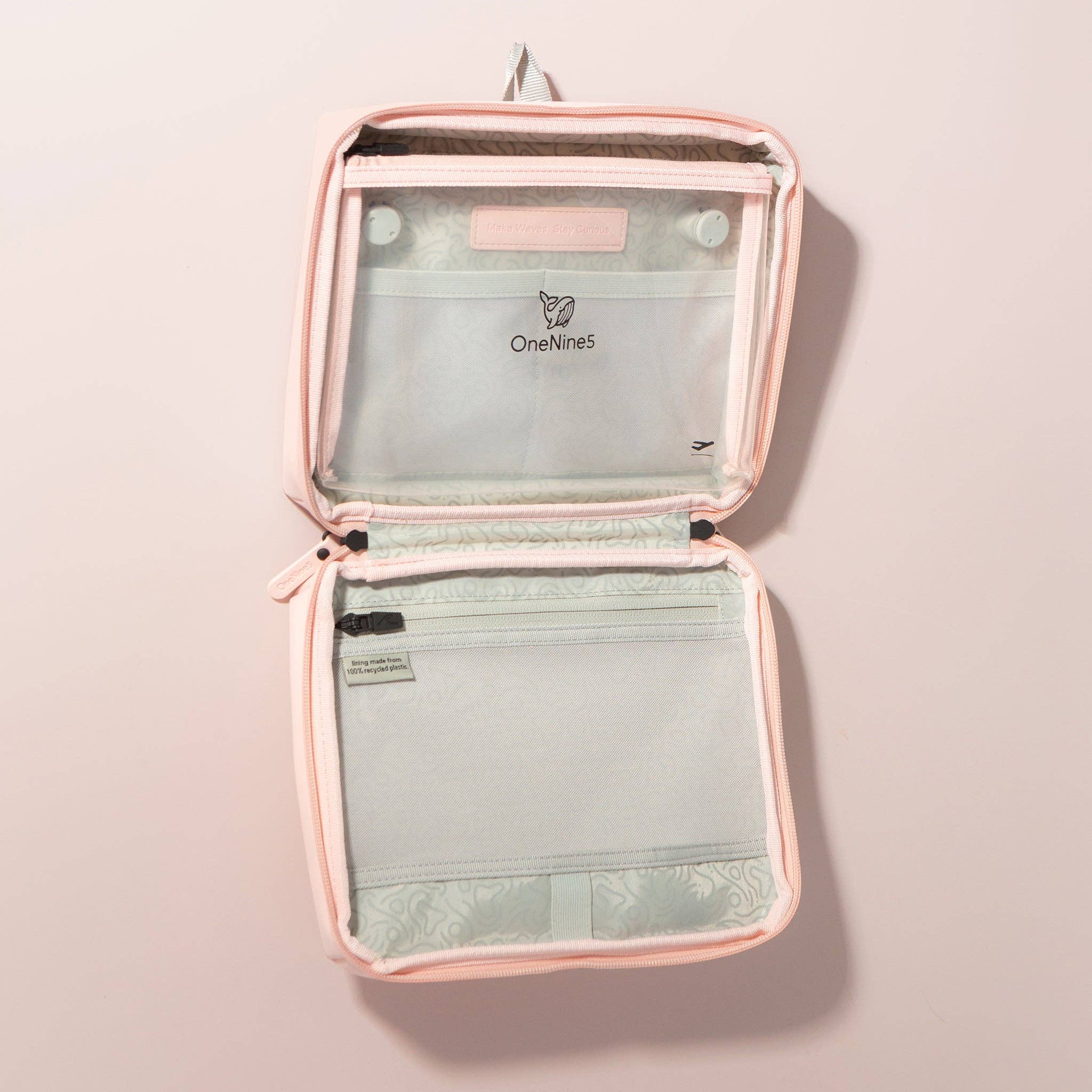 OneNine5 - Wholesale Toiletry Bag - Women's - Eco Travel Wash Bag, Komodo Pink5