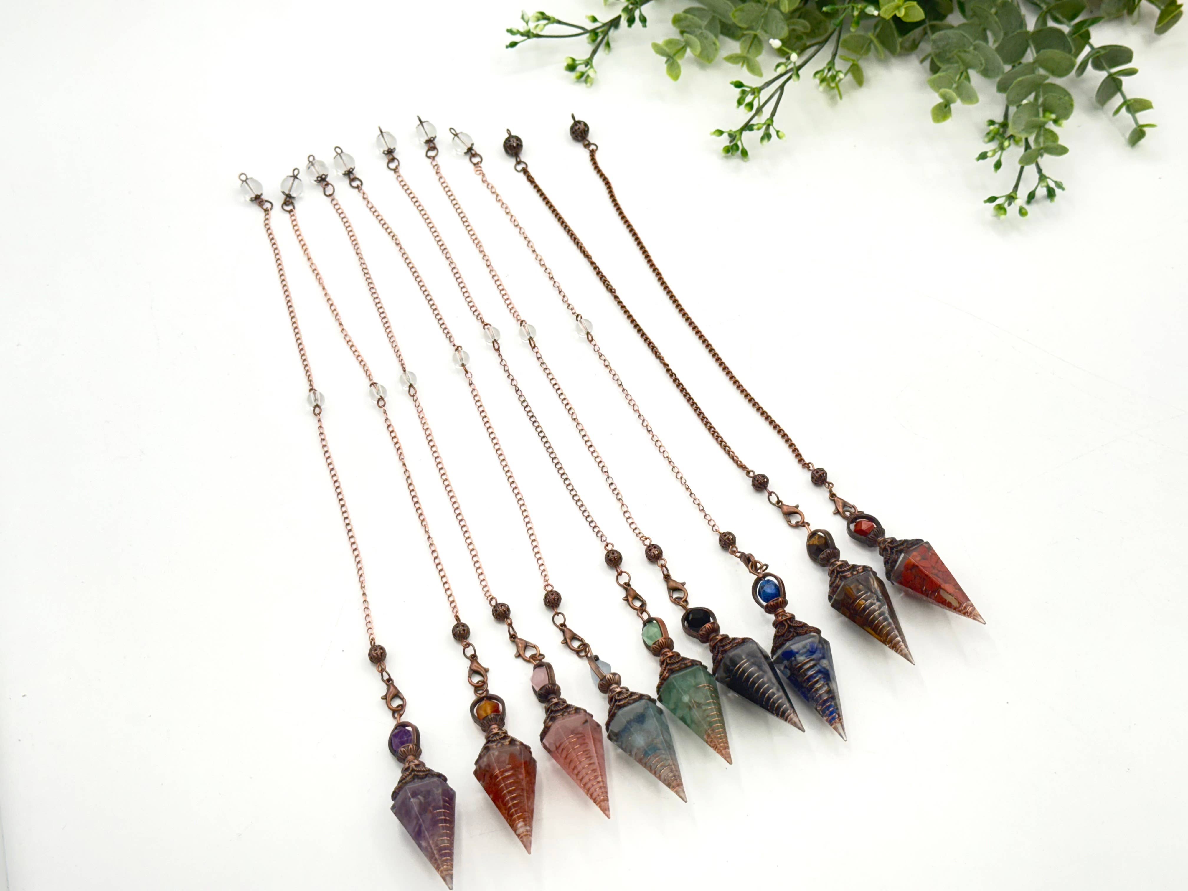 Meraki Gemstones – wholesale Pendulum board – Lapis Lazulli Gemstone Chips w/ Copper in Resin Pendulum5