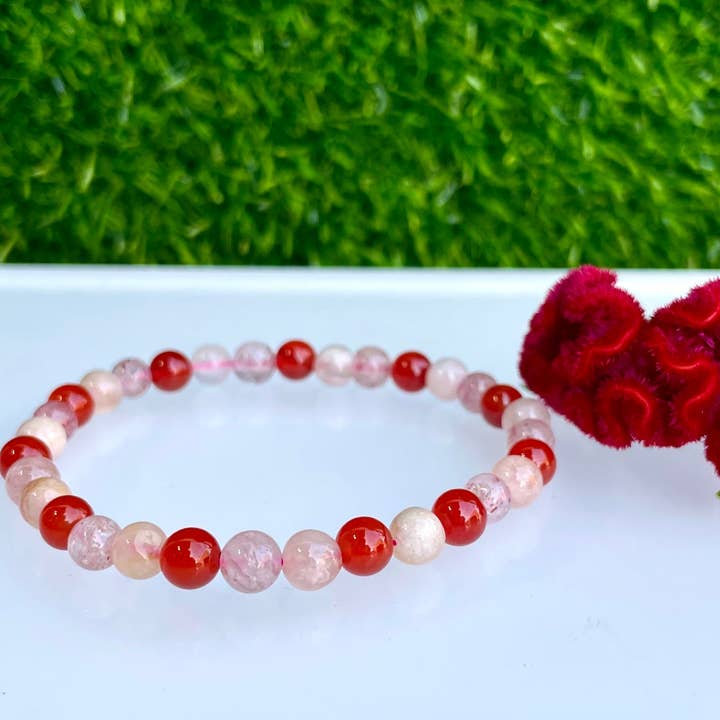 KayleeNYC - Vente Bracelet de perles - Lot de 6 bracelets extensibles en cristal naturel 6 mm, 19 cm, pour guérison2