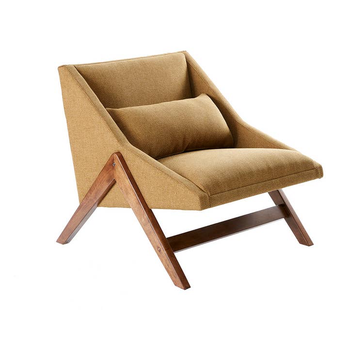Olliix - Wholesale Chair - Recessed Arms Modern Mid-Century Accent Chair, Mustard *