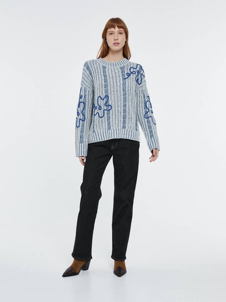 SWEET MAGIC MODA Y COMPLEMENTOS - Wholesale Knit Sweater - Women's - MARLED KNIT SWEATER WITH DETAILS2