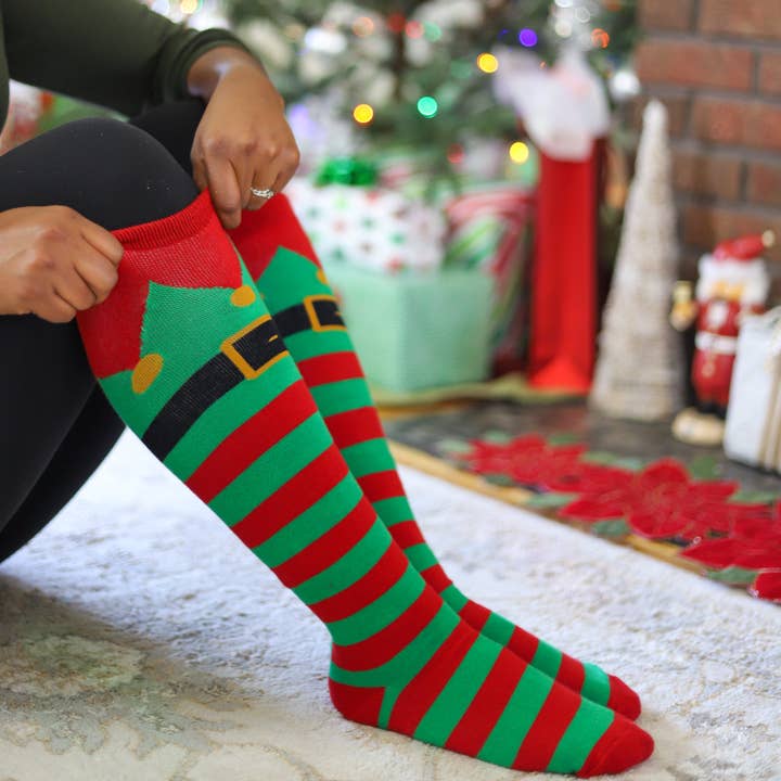 Lavley - Wholesale Socks - Women's - Santa & Elf Knee High Socks (2 Pack)8