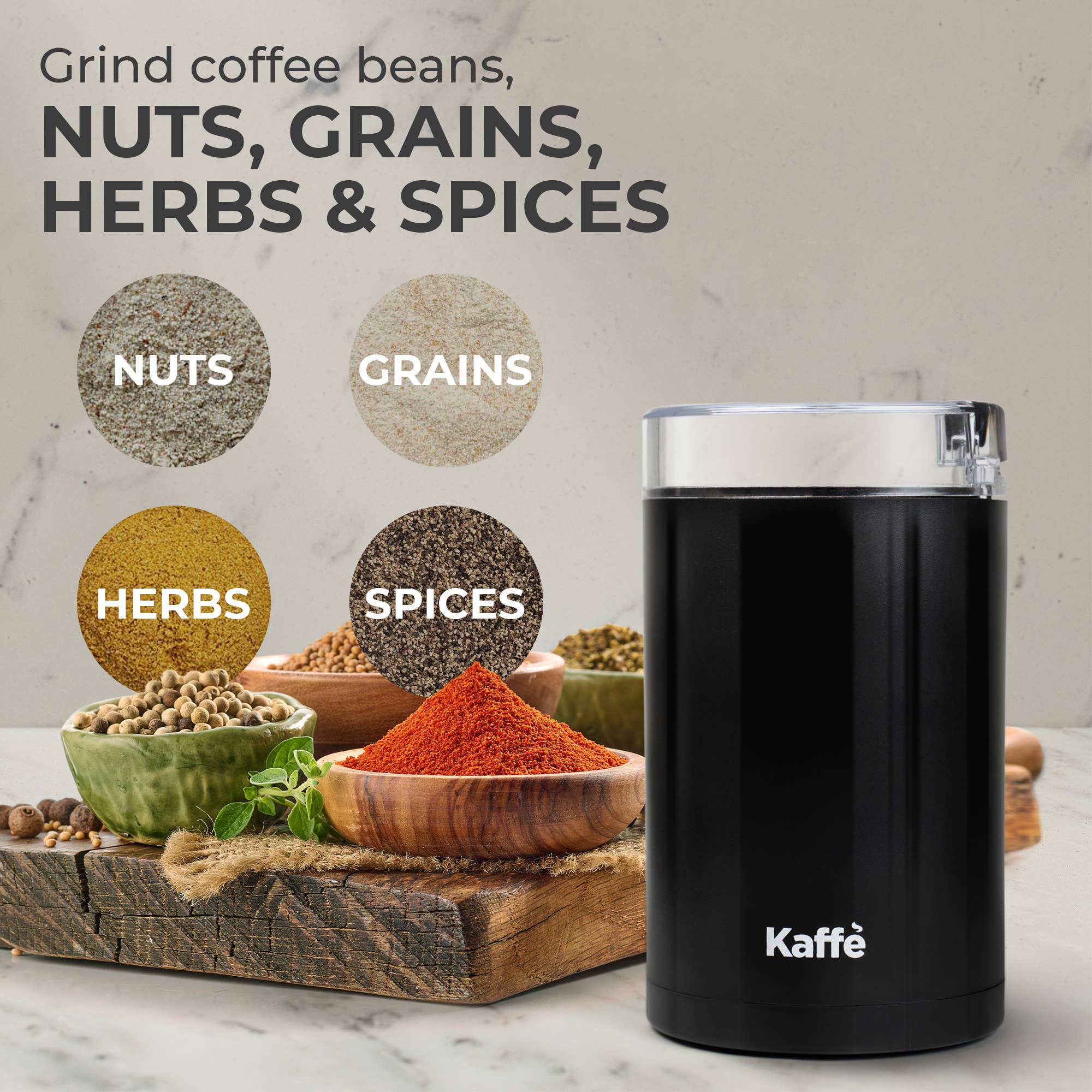 Kaffe - Wholesale Coffee Grinder - Kaffe Electric Coffee Grinder w/ Cleaning Brush - 3oz10