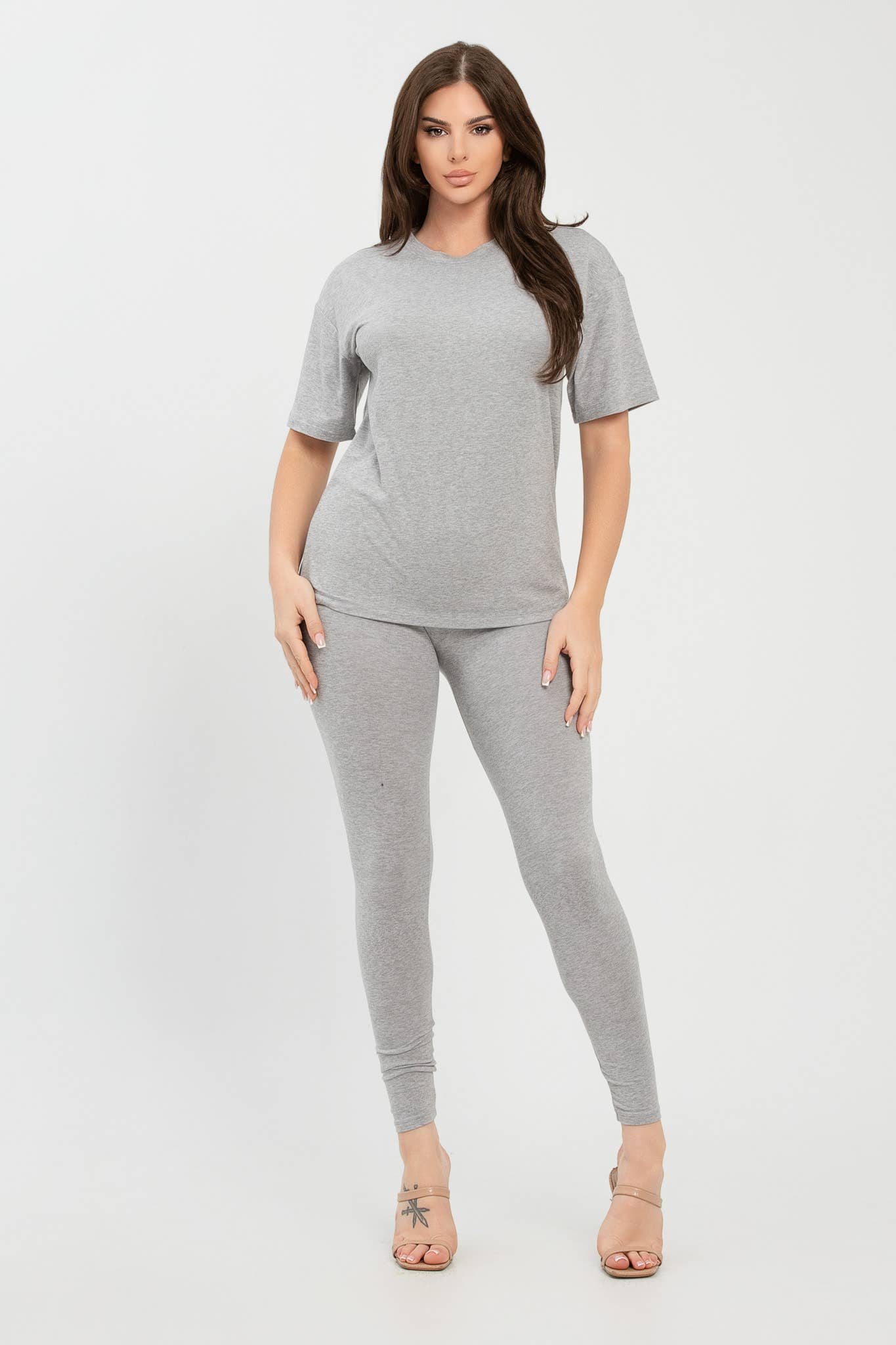 Julia by LoveJ – wholesale Set med topp och byxa – Dam – Set med borstad Dty rundhalsad topp och leggings34