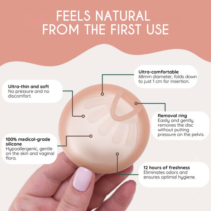 FEMIEKO GROUP SRL - Wholesale Menstrual Cup - Femi.Eko® Universal Menstrual Disc – Reusable, 50ml capacity8