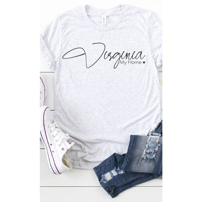 Kissed Apparel - Wholesale Screen Printed T-Shirt - Women's - Virginia my home graphic tee0