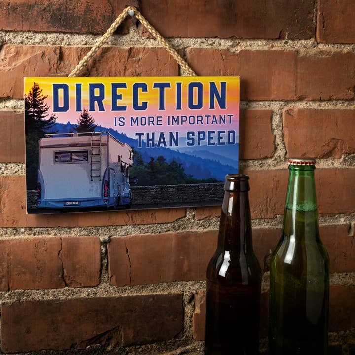 Conimar Promotions - Wholesale Sign - "Direction" Hanging Wood Wall Sign 9.5" x 5.75" 6