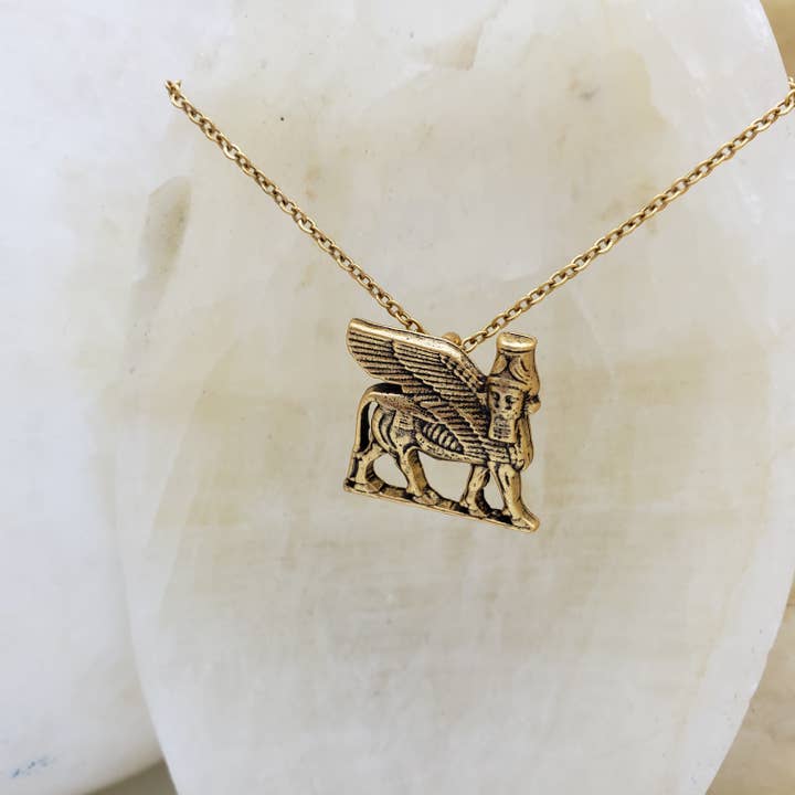 Discoveries, Inc. - Wholesale Pendant/Charm Necklace - Lamassu Winged Bull Pendant Necklace4