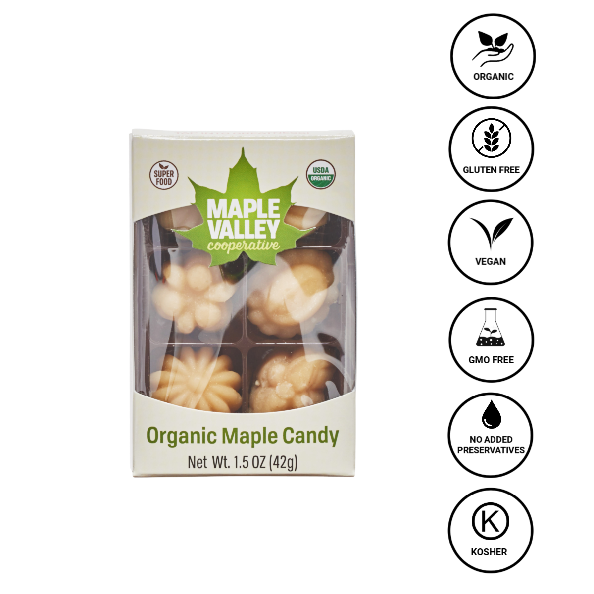 Maple Valley Cooperative - Wholesale Hard Candy - Maple Candy Organic 6 piece5