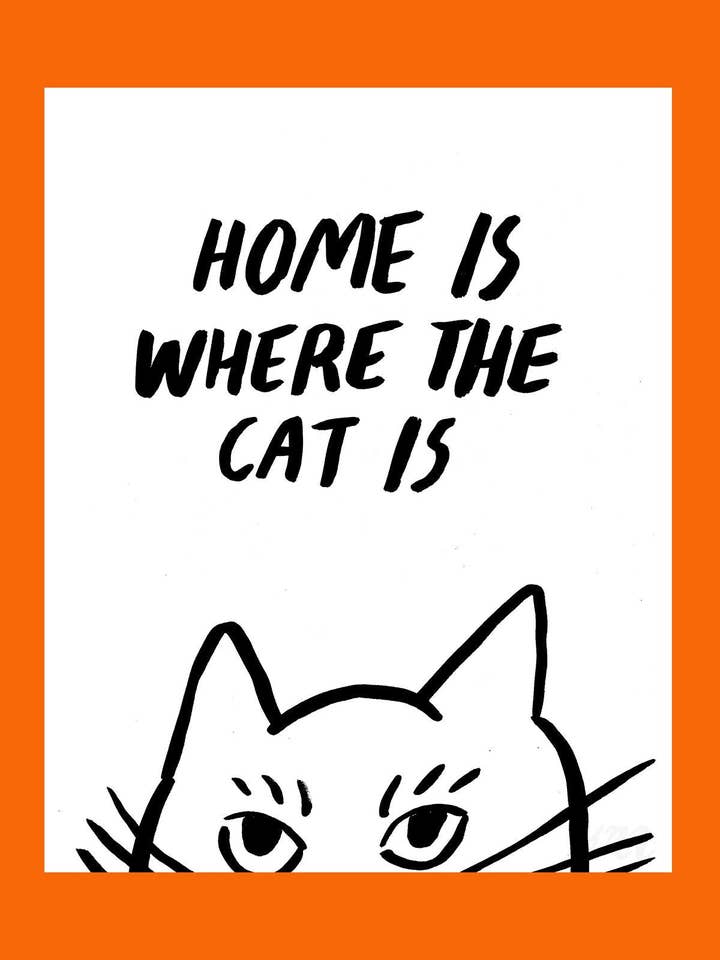 La maison, c'est là où est le chat impression. pour la vente par Kristina Micotti