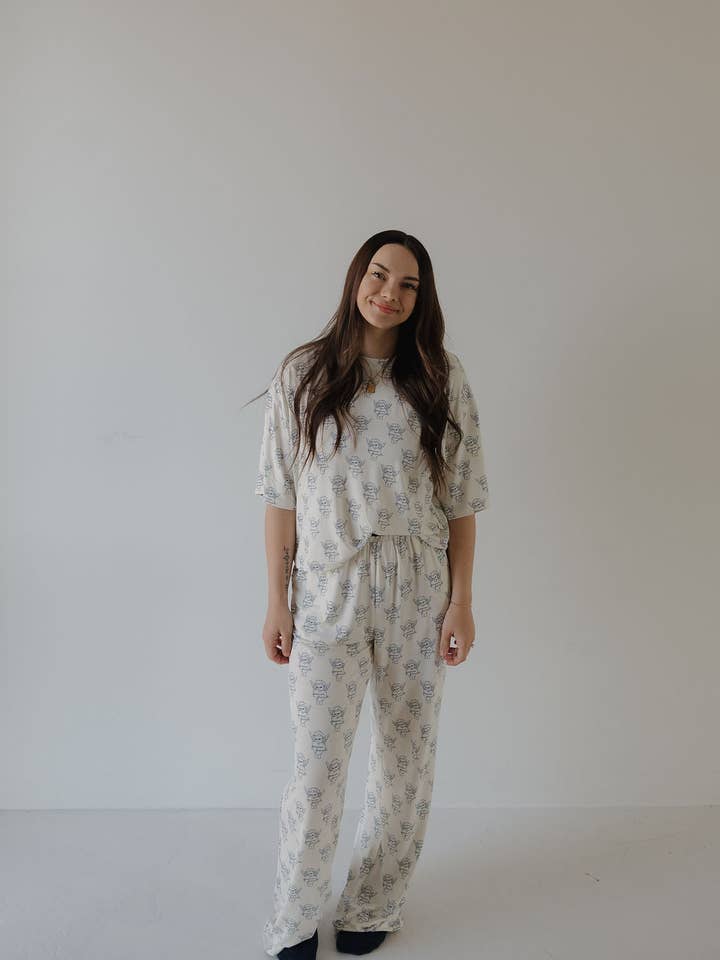 Women's Boxy Tee Lounge Set | ff Los Angeles for wholesale by Forever French Baby