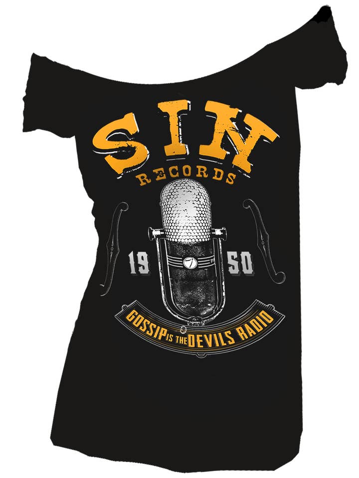 Se7en Deadly - Vendita all'ingrosso Maglietta serigrafata - Donna - T-shirt con spalle scoperte Sin0