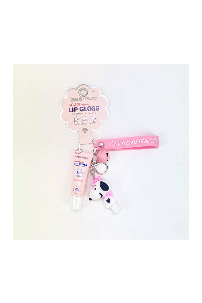 PINEAPPLE Beauty - Wholesale Lip-gloss - Celavi P46016 Icy Plum Snoopy Lip Gloss w/ Keychain - 12pc7