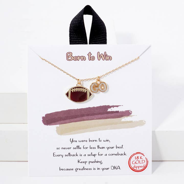 Fashion City - Wholesale Pendant/Charm Necklace - Football Theme Designed Pendant Necklace