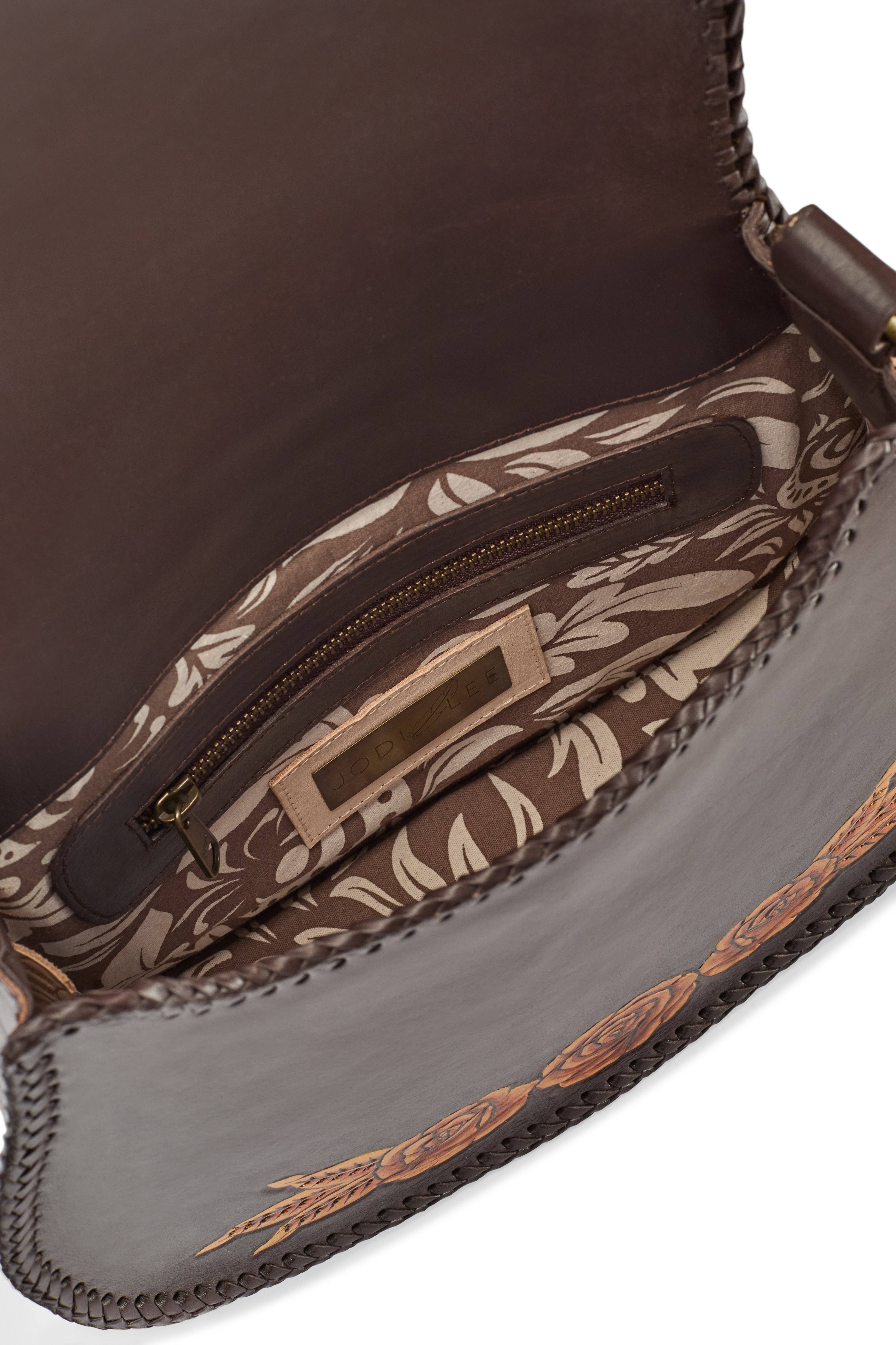 Akaroa Phoebe Bag Dark Choc/Gold for wholesale on Faire4