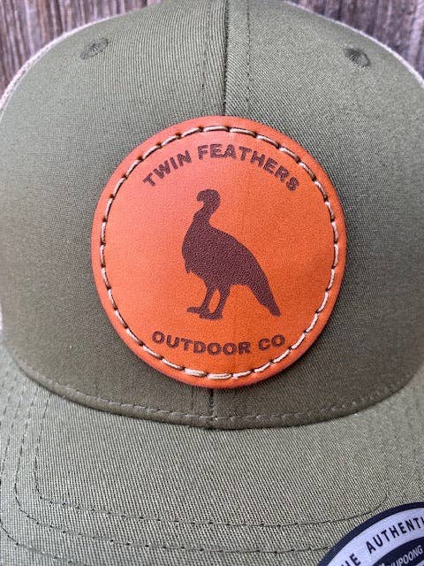 Aufnäher aus Truthahnleder - Moos/Khaki für den Großhandel von Twin Feathers Outdoor Co